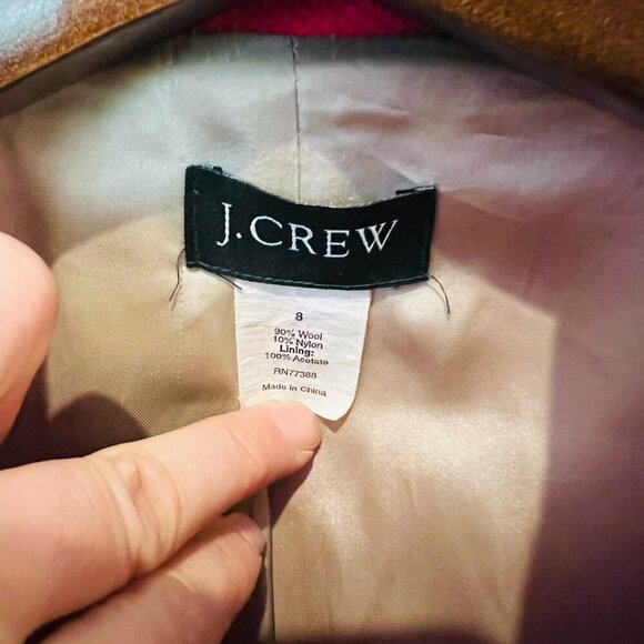 J. Crew Classic Lady Day Coat Red Pink Italian Double Cloth Wool Blend US 8 - Picture 3 of 16
